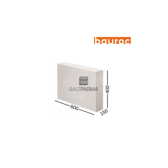 BAUROC ELEMENT 150 akyto betono blokelis pertvaroms 150x400x600