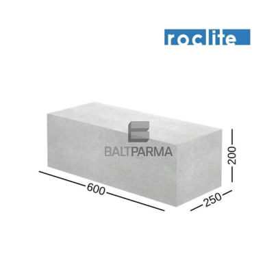Roclite 250 akyto betono blokeliai 250x200x600 4 MPa ypač stiprūs
