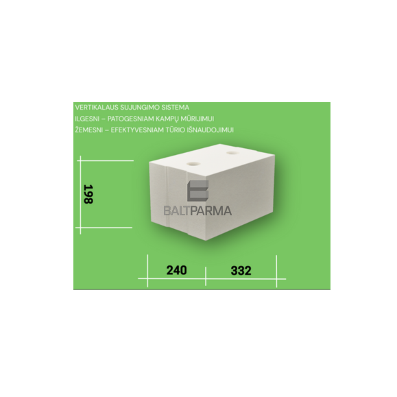 SILROC Plus silikatiniai blokeliai 10/15MPa 332x240x198