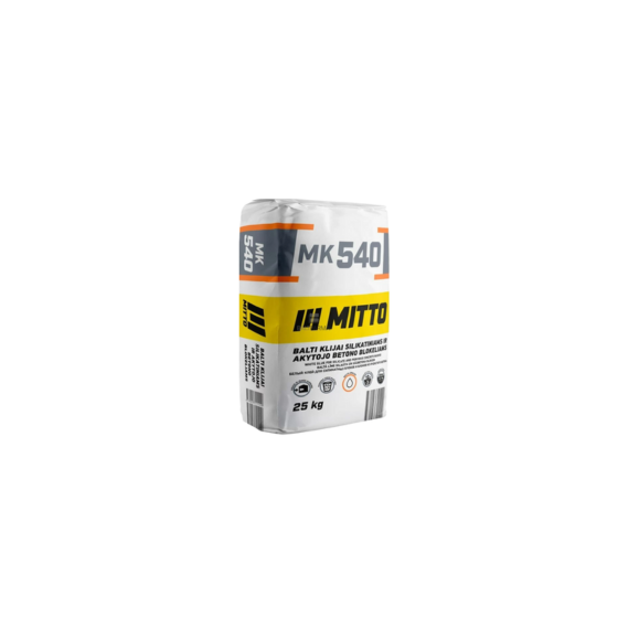 MITTO klijai silikatiniams ir akyto betono blokeliams MK540, balti, 10 MPa, 25 kg