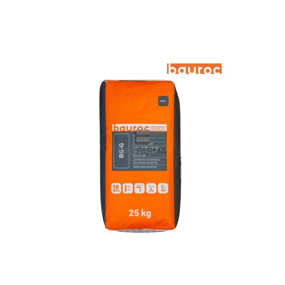 Bauroc MIX BG-G, pilki blokelių klijai, 25kg, 10MPa