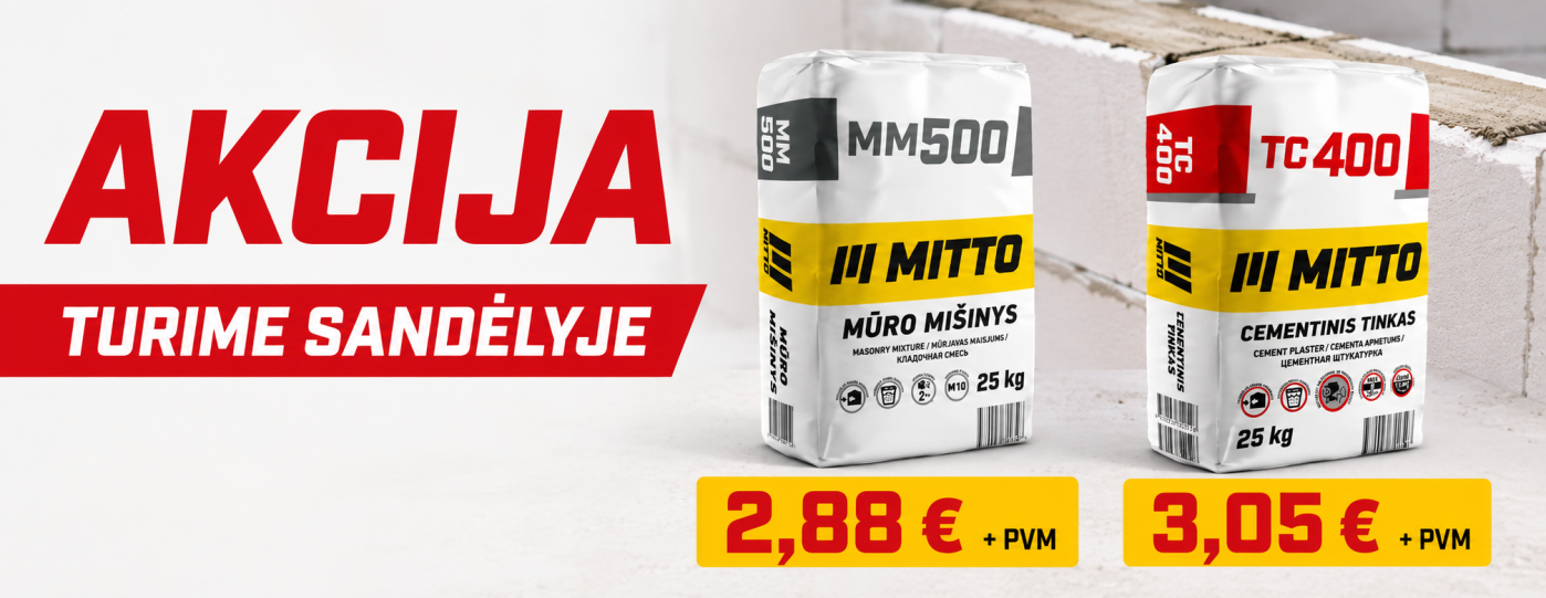 Mitto mūro ir tinka akcija