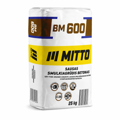 MITTO BM600 smulkiagrūdis betonas, 25 kg