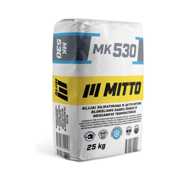 MITTO MK530 klijai silikatiniams ir akyto betono blokeliams 25 kg