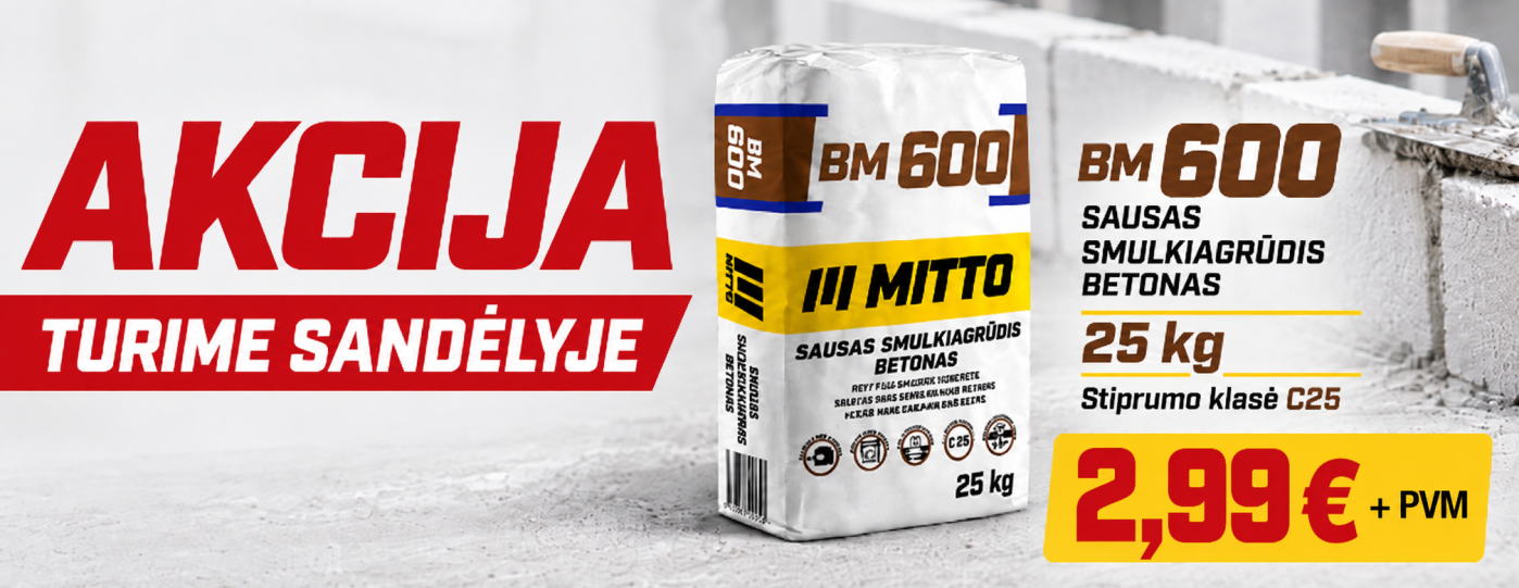 Sausas smulkiagrūdis betonas Mitto