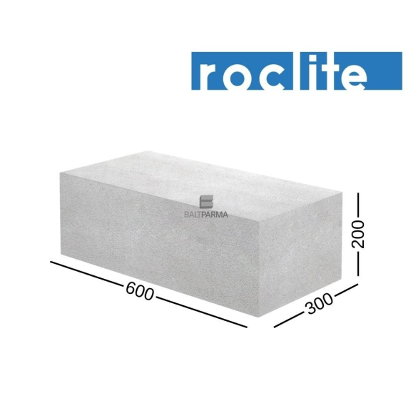 ROCLITE 300 akyto betono blokeliai 300x200x600