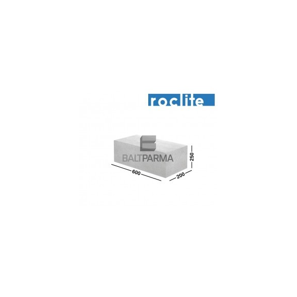 Roclite 200 akyto betono blokeliai 200x250x600 4 MPa ypač stiprūs