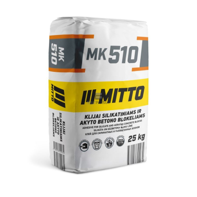 MITTO klijai silikatiniams ir akyto betono blokeliams MK 510, 10 MPa, 25 kg