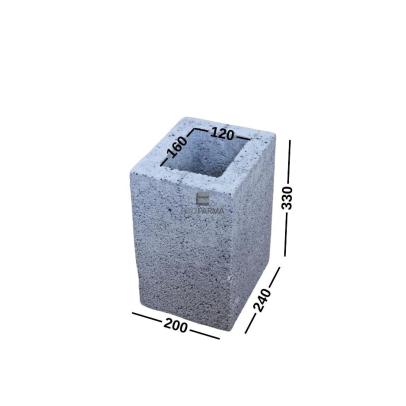 PK+1W 36-25-50 blokeliai ventiliacijai/ stulpams/ kolonoms/ kaminams 360x245x500, D380, kodas 181116