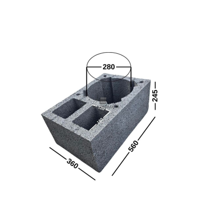 PK+2W 36-25-56 blokeliai ventiliacijai/ stulpams/ kolonoms/ kaminams 360x245x560, D380, kodas 131005