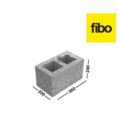 FIBO ventiliaciniai dviejų skylių blokeliai 200x240x360