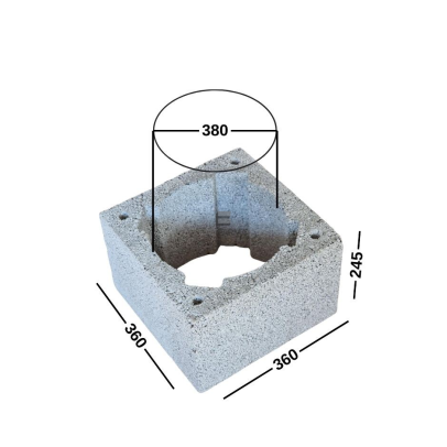 PK 36-25-36 blokeliai ventiliacijai/ stulpams/ kolonoms/ kaminams 360x245x360, D380, kodas 131006