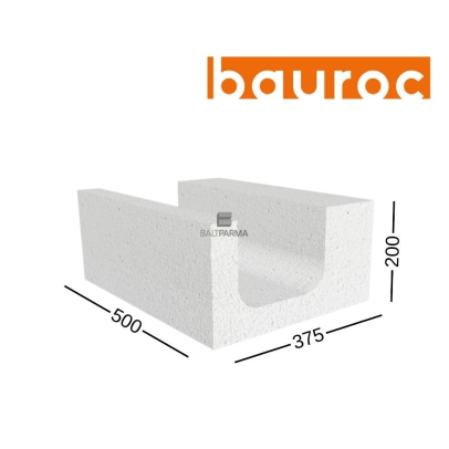 BAUROC U formos akyto betono blokai 375x200x500