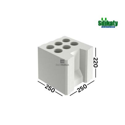 SILIKAT N25 250mm silikatiniai blokeliai 15MPa 250x220x250