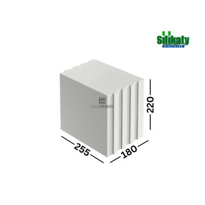 SILIKAT A18 180mm silikatiniai blokeliai akustiniai pilnaviduriai 25MPa 180x220x250 su pazais