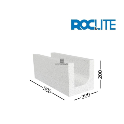ROCLITE U formos akyto betono blokeliai 200x200x500U
