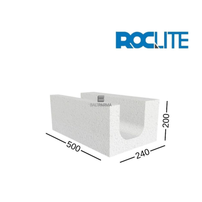 ROCLITE U formos akyto betono blokeliai 240x200x500U