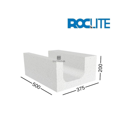 ROCLITE U formos akyto betono blokeliai 375x200x500U