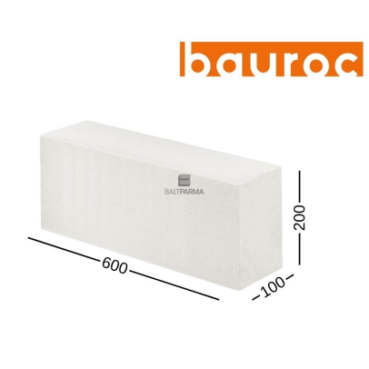 BAUROC ECOLIGHT 100 akyto betono blokeliai 100x200x600