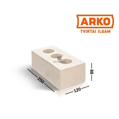 ARKO S plytos, palengvints (tuščiavidurės) statybinės silikatinės plytos 250x120x88 mm