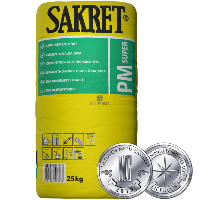 PM Super/ Mūro-tinko mišinys (cementinis-kalkinis) 40 kg