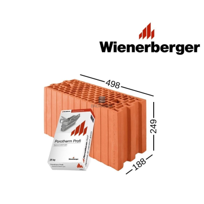 WIENERBERGER PROFI 188 keraminis blokas 188x249x498