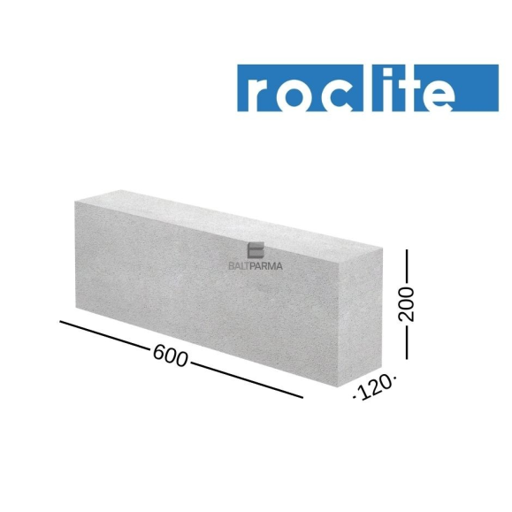 ROCLITE 120 akyto betono blokeliai 120x200x600