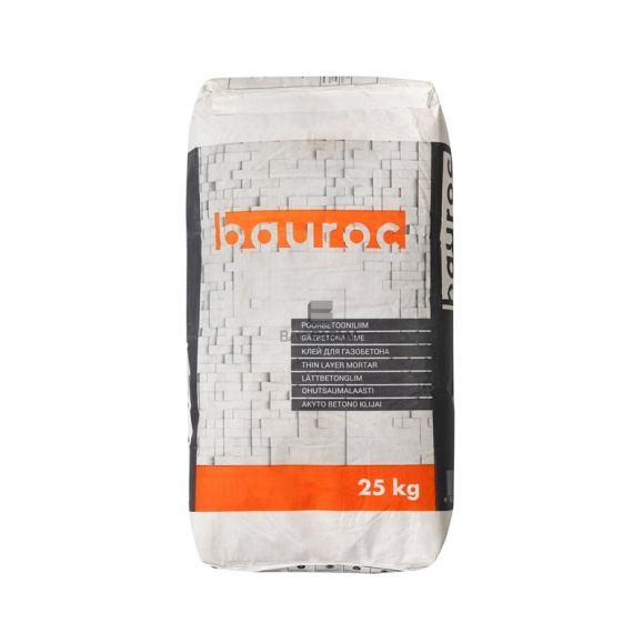BAUROC/SILROC klijai akyto betono blokeliams, 25 kg, pilki