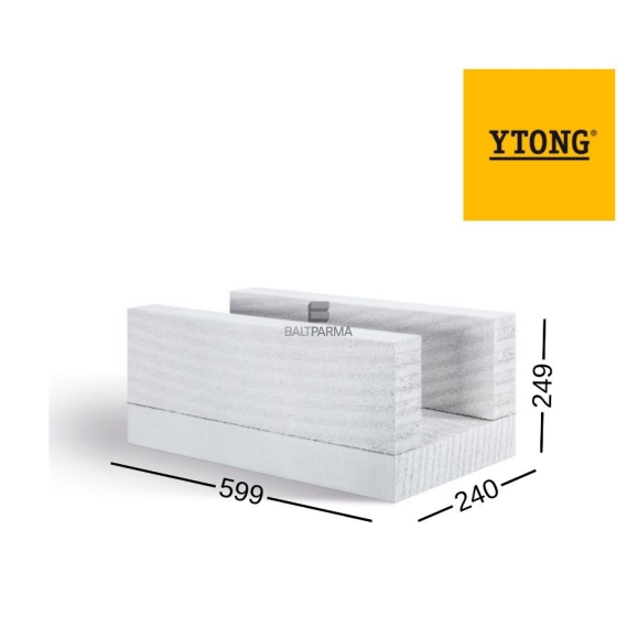 YTONG U formos akyto betono bloklelis 240x249x599