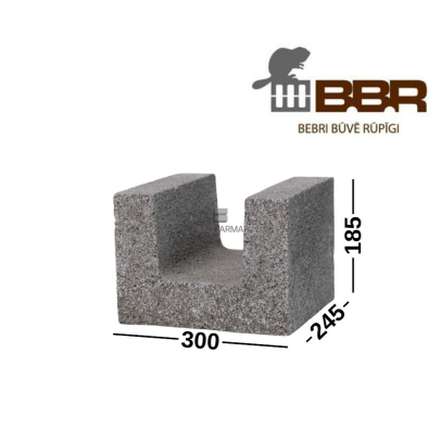 BUVEMA BBR U300 U-formos keramzitiniai blokeliai 300x185x245U betoniniam žiedui ir sąramoms