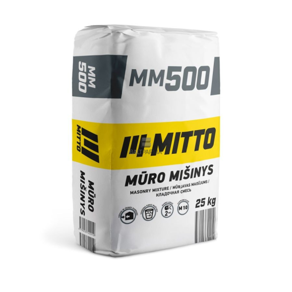 MITTO mūro mišinys MM500,10MPa, 25 kg