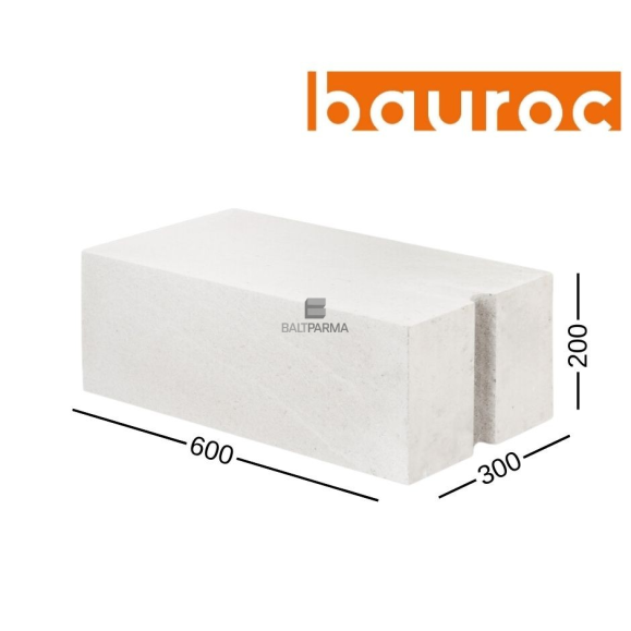 BAUROC CLASSIC 300 akyto betono blokeliai 300x200x600