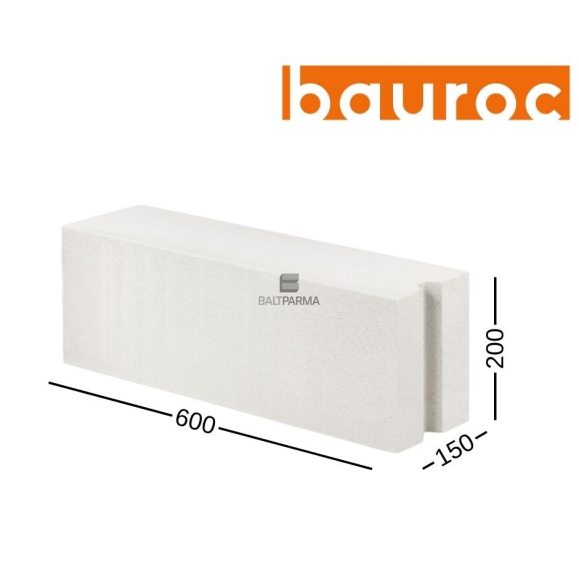 BAUROC CLASSIC 150 akyto betono blokeliai 150x200x600